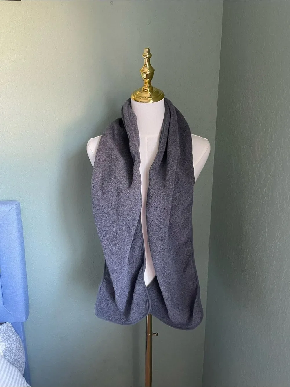 L.L Bean Unisex Polartec Fleece Scarf One Size Winter Cold Weather Skiing Gray